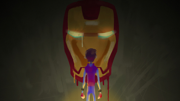 Iron Man Little Spidey Art Wallpaper