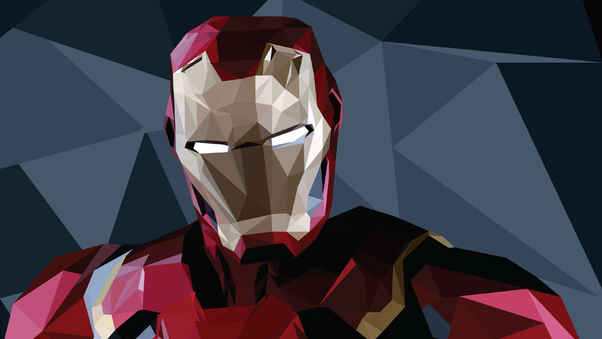Iron Man Low Poly Arts Wallpaper