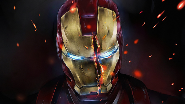 Iron Man Mask Split Wallpaper