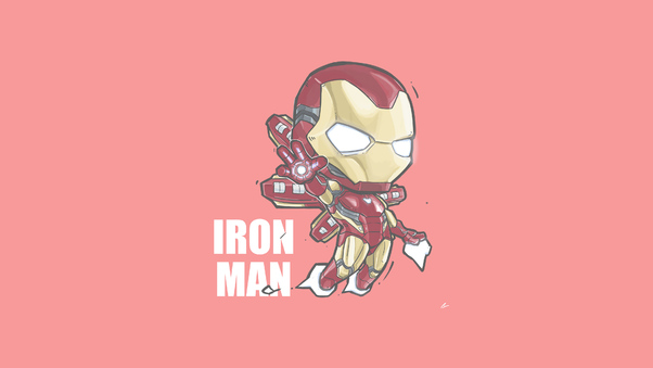 Iron Man Minimal Chibbi 4k Wallpaper