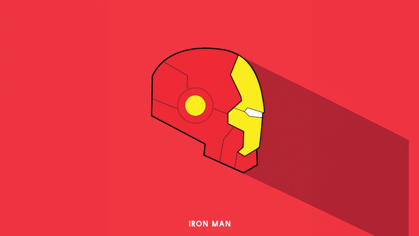 Iron Man Minimal Red 5k Wallpaper