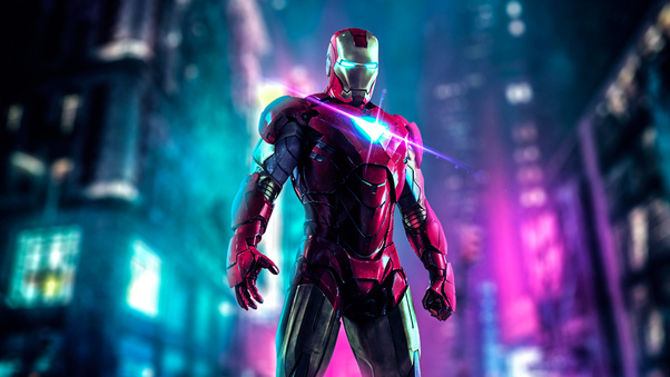 Iron Man Neon Art Wallpaper