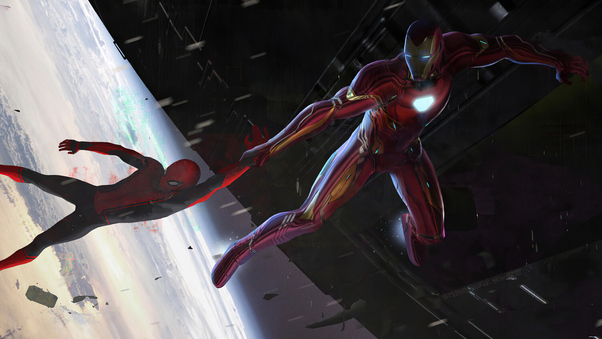 Iron Man Saving Spider Man Wallpaper