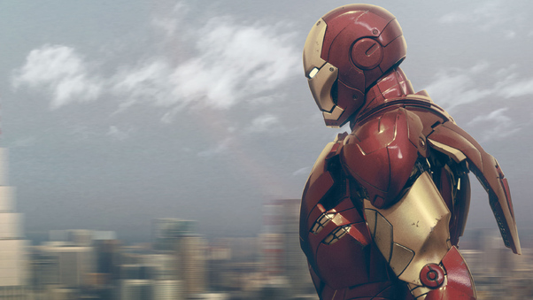 Iron Man Seeing City Wallpaper