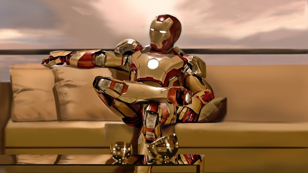 Iron Man Sitting On Sofa Wallpaper
