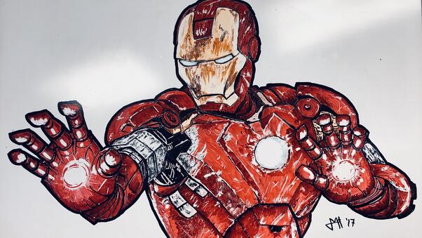 Iron Man Sketch Fan Art Wallpaper