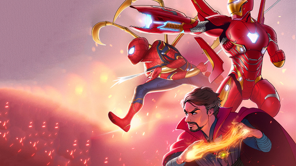 Iron Man Spiderman Doctor Strange Infinity War Hereos Wallpaper