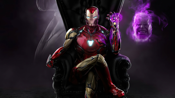 Iron Man Thanos Head Off Wallpaper