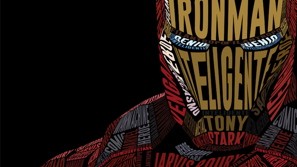 Iron Man Typographic Illustration Wallpaper