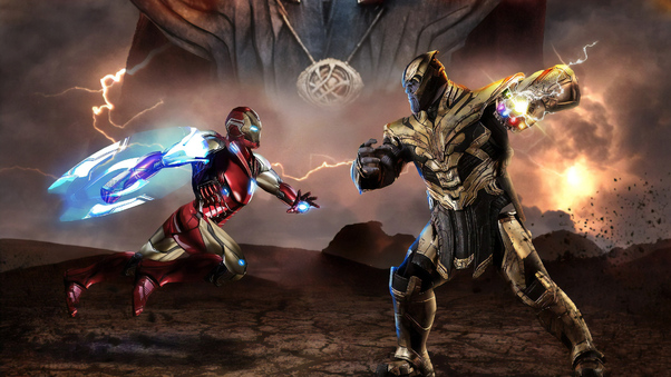 Iron Man Vs Thanos Avengers Endgame Wallpaper