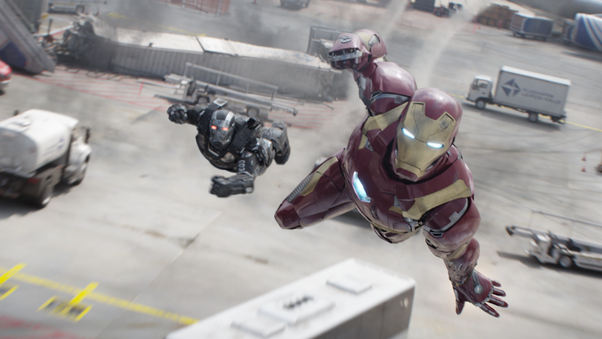 Iron Man War Machine Flying Wallpaper