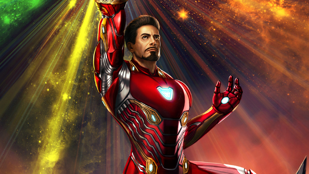 Iron Man Wielding Infinity Gauntlet Wallpaper