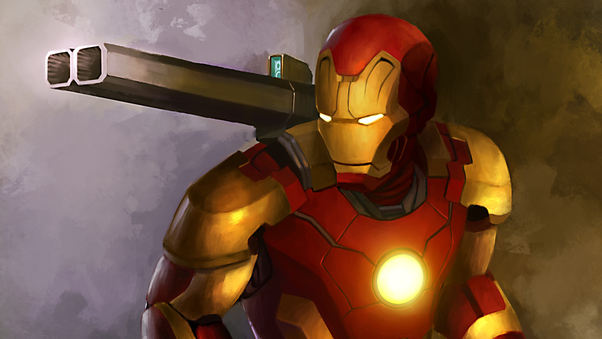 Iron Man With Weapon Wallpaper
