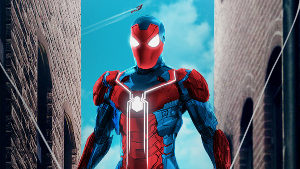 Iron Spiderman Suit Artwork Wallpaper