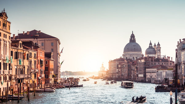 Italy Riverboat Sunrises And Sunsets Grand Canal 4k Wallpaper