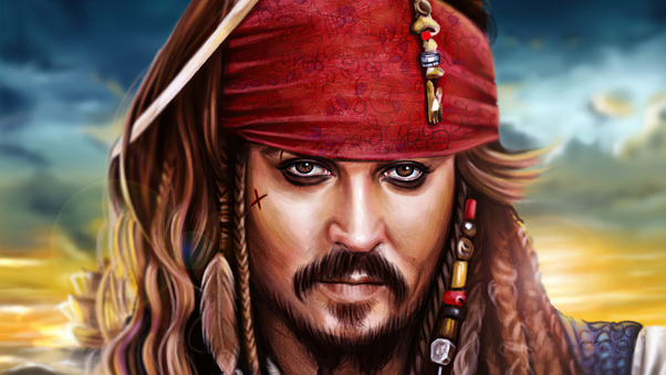 Jack Sparrow Colorful Digital 2D Art 4k Wallpaper