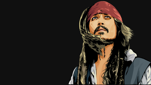 Jack Sparrow Minimal Art 4k Wallpaper
