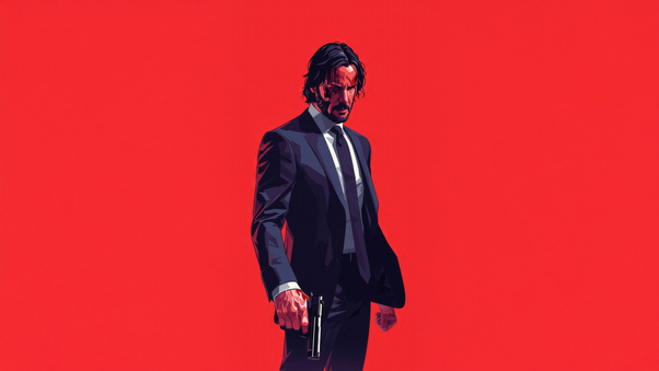 John Wick Suit X Gun Wallpaper