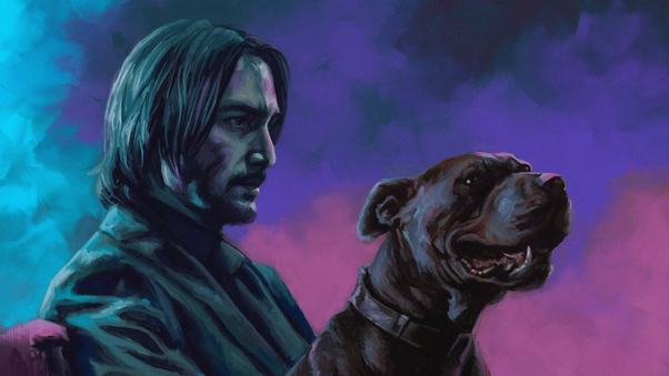 John Wick With Dog Wallpaper