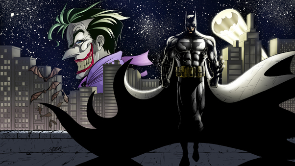 Joker And Batman Gotham Art Wallpaper