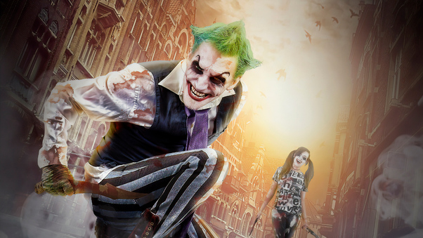 Joker And Harley Cosplay Digital Art 4k Wallpaper