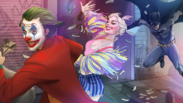Joker And Harley Quinn Runaway Wallpaper