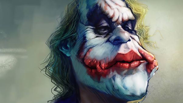 Joker Big Face Art Wallpaper