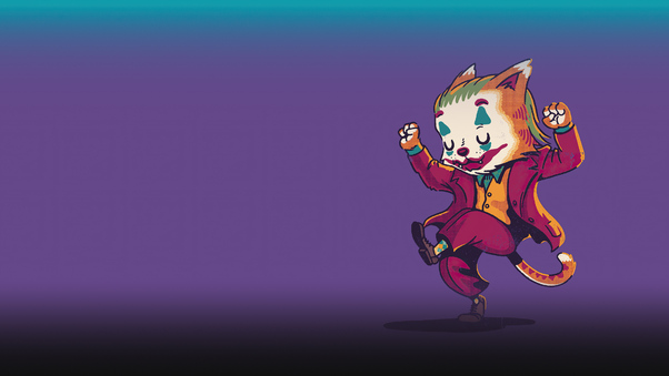 Joker Cat Minimal 4k Wallpaper