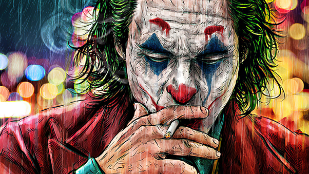 Joker Cigratte Smoking Artwork Wallpaper
