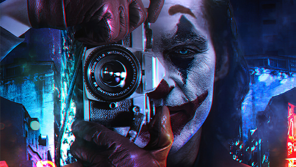 Joker Clicking Pictures Wallpaper