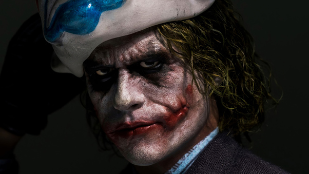 Joker Closeup Mask Up Wallpaper