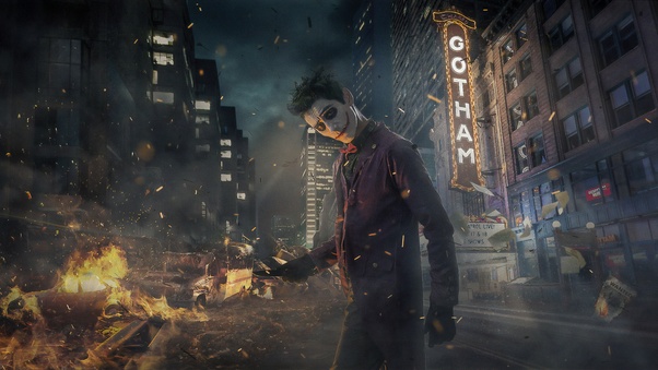 Joker Cosplay Gotham Burning Wallpaper