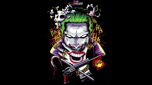 Joker Damage Art Wallpaper