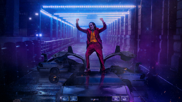Joker Dancing On DMC DeLorean Wallpaper
