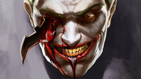 Joker Eye Destroyed With Batrage Wallpaper