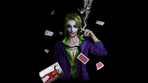 Joker Girl Smoke 8k Wallpaper