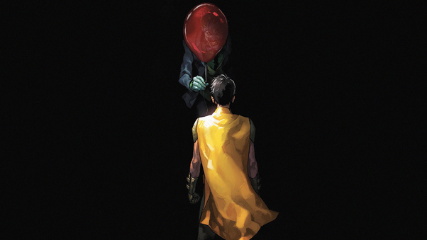 Joker Giving Balloon To Robin Wallpaper