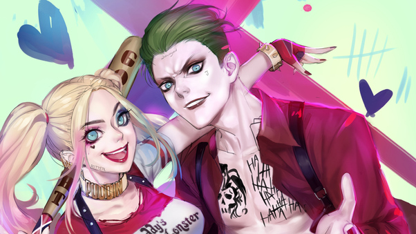 Joker Harley Quinn Art Wallpaper