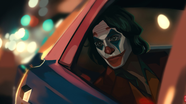 Joker In Car 4k Wallpaper