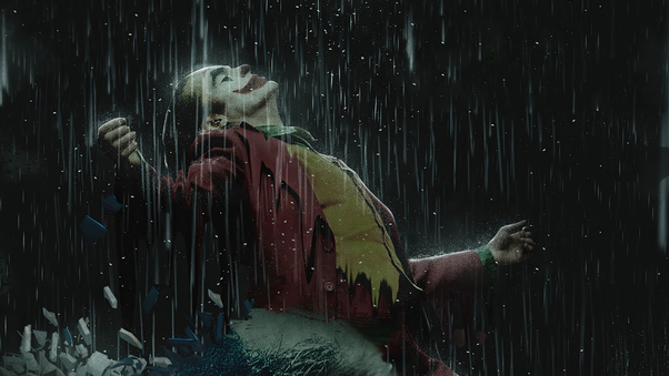 Joker In Rain 4k Wallpaper