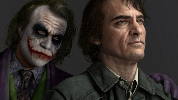 Joker Joaquin Phoenix Heath Ledger 4k Wallpaper