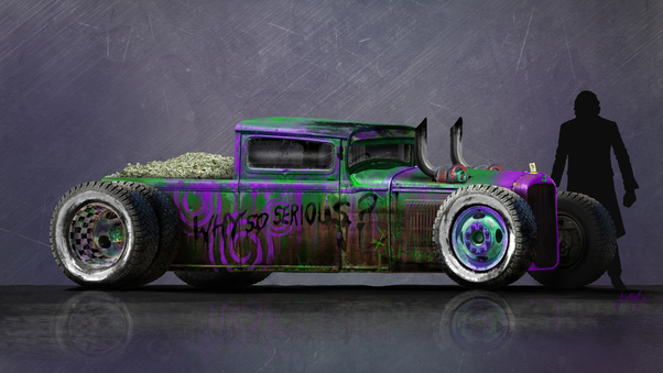 Joker Motorcar 4k Wallpaper