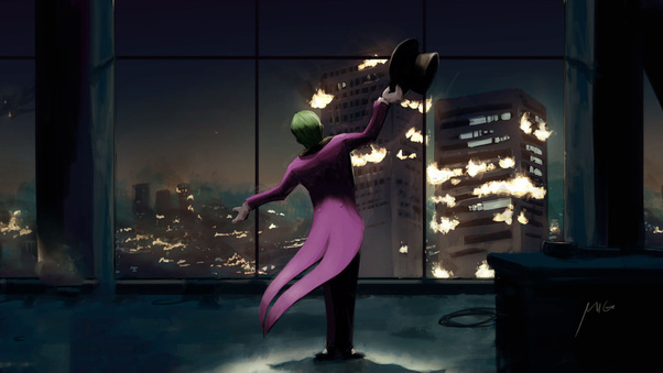 Joker Seeing City Through Mirrors Wallpaper
