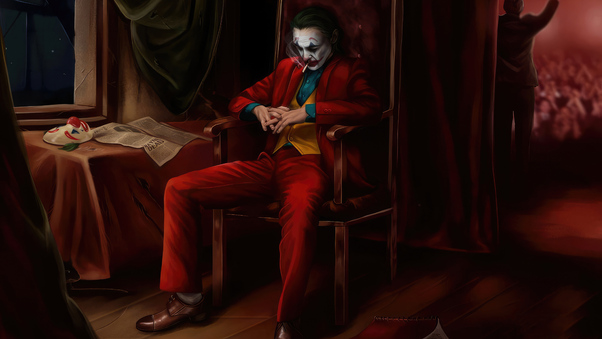 Joker Sitting On Chair 5k Wallpaper