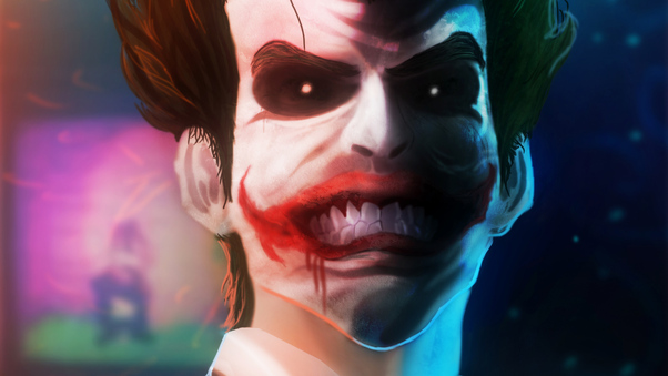 Joker Smiling Art HD Wallpaper