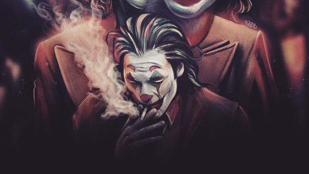Joker Smoker Art Wallpaper