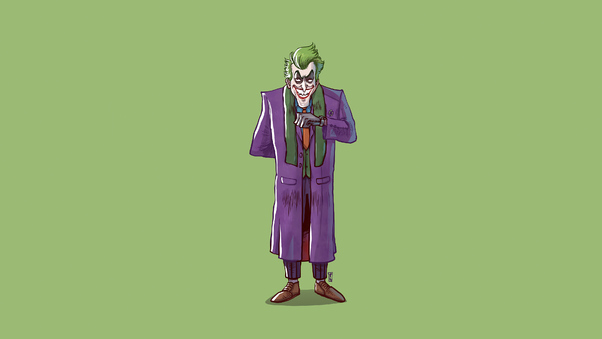 Joker Standing Minimal 4k Wallpaper