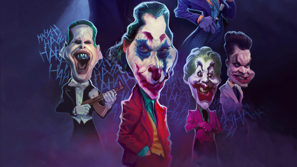 Joker Weird Face Art Wallpaper