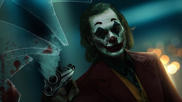 Joker With Gun Art 4k Wallpaper
