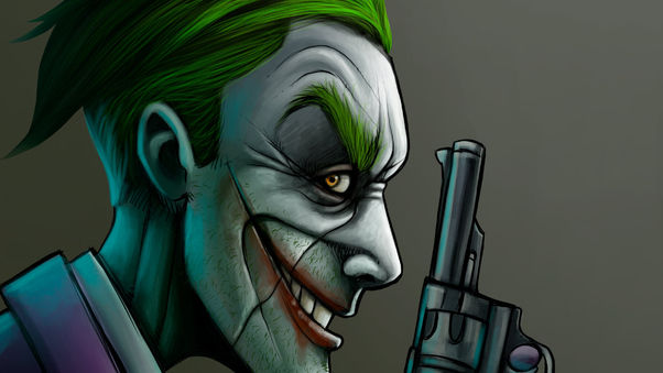 Joker With Gun Wallpaper